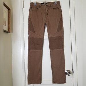 RSQ JEANS LONDON SKINNY khaki brown cotton canvas stretch pants 31 x 32